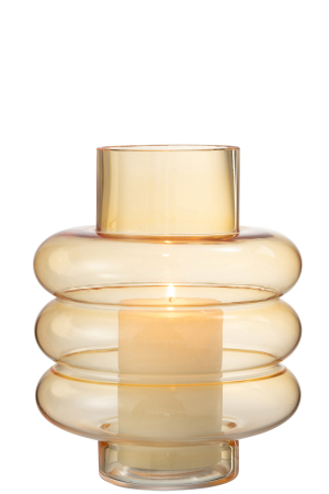 Vaza, Sticla, Galben, 17x17x22.5 [2]