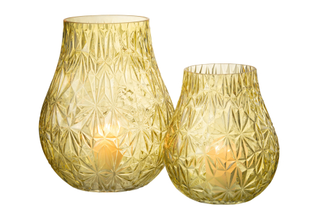 Vaza, Sticla, Galben, 22x22x28 [5]