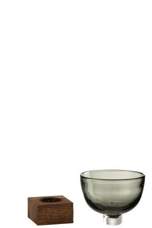 Vaza, Sticla, Gri, 12x12x11.7 [1]