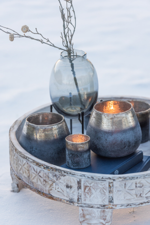 SALE % - Vaza, Sticla, Gri, 16x16x24.5