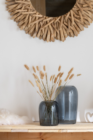 SALE % - Vaza, Sticla, Gri, 17.5x17.5x19.5