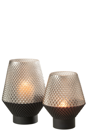 Vaza, Sticla, Gri, 18.5x18.5x26 [4]