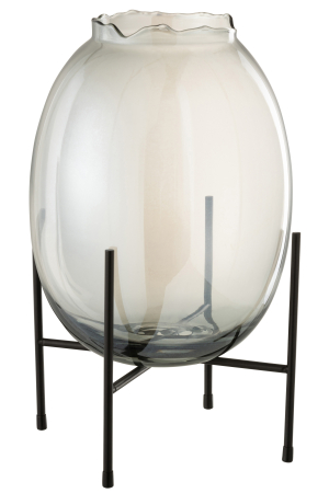 SALE % - Vaza, Sticla, Gri, 25.5x25.5x40