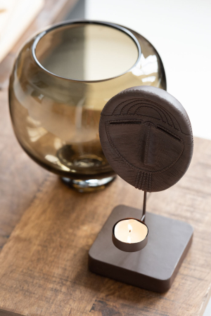 SALE % - Vaza, Sticla, Maro, 14.5x14.5x13.5