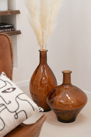 SALE % - Vaza, Sticla, Maro, 37x37x46