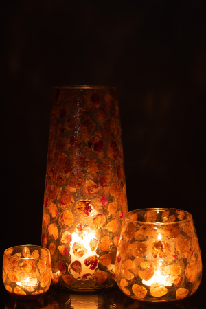 Vaza, Sticla, Portocaliu, 17.5x17.5x36.5 [6]