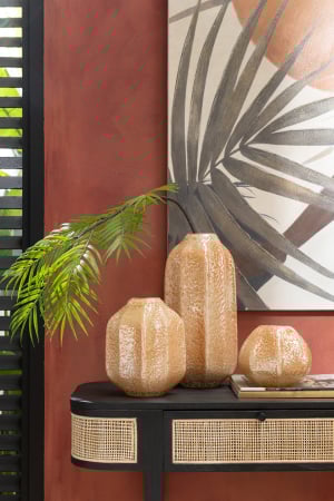 SALE % - Vaza, Sticla, Portocaliu, 18x18x14