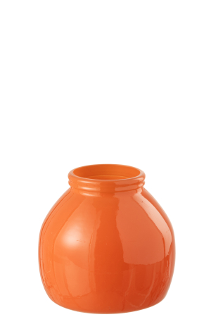 SALE % - Vază, Sticlă Portocaliu S, L 21| W 21| H 20 cm