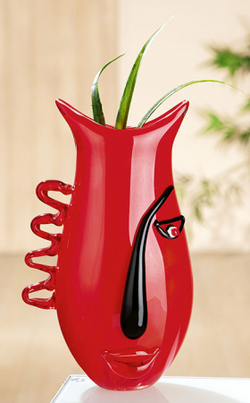SALE % - Vaza RED VISTA, sticla, 18x12x33 cm