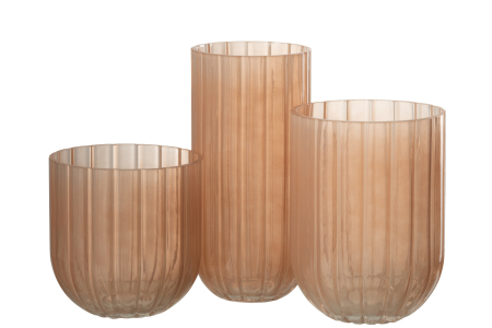 Vaza, Sticla, Roz, 12x12x25 [2]