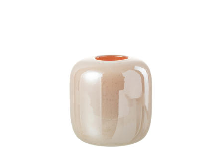SALE % - Vaza, Sticla, Roz, 17.4x17.4x18.5