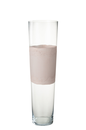 SALE % - Vaza, Sticla, Roz, 17x17x60