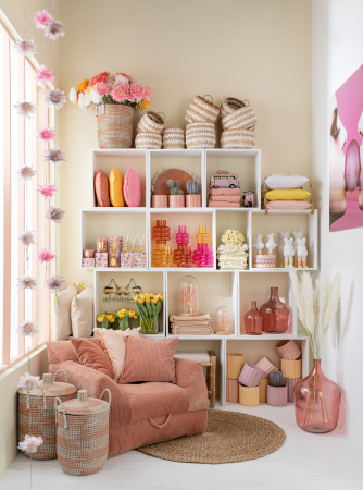 SALE % - Vaza, Sticla, Roz, 28x28x42