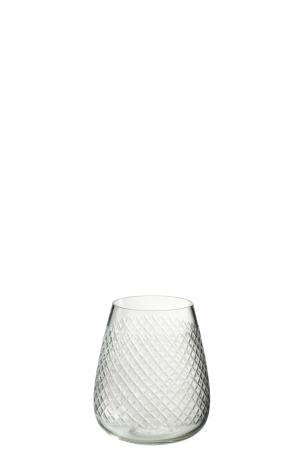 SALE % - Vaza, Sticla, Transparent, 12.5x12.5x15