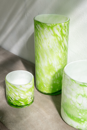 SALE % - Vaza, Sticla, Verde, 11.5x11.5x27.5