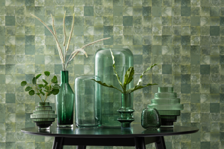 Vaza, Sticla, Verde, 12x12x35 [2]