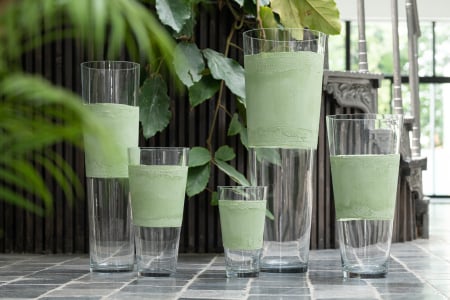 SALE % - Vaza, Sticla, Verde, 17x17x60