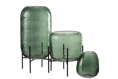 Vaza, Sticla, Verde, 18x18x38 [2]