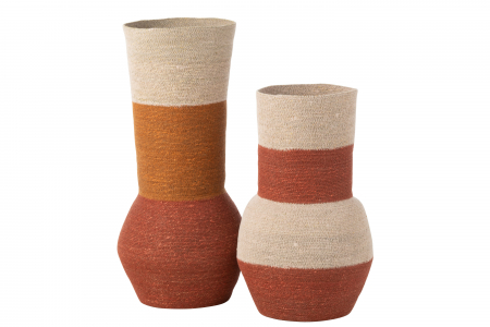 Vază, Stripes, iarbă de mare, natur/Rugina/Teracotă, L 27| W 27| H 68 cm [1]