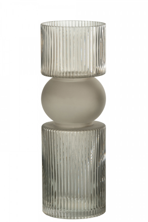 Vaze si boluri - Vază/Suport de lumânare Candy Sticlă, Gri M, L 12| W 12| H 35 cm