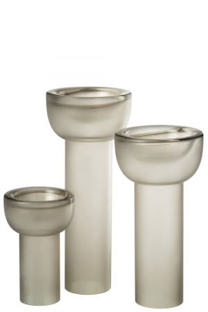 Vază/suport de lumânare Yara Sticlă, Greige L, L 16| W 16| H 38 cm [3]