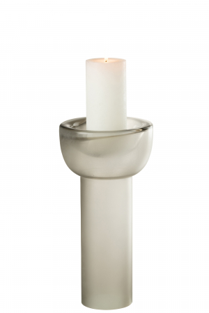 Vază/Supportul de lumânare Yara Sticlă, Greige M, L 16| W 16| H 32 cm [2]