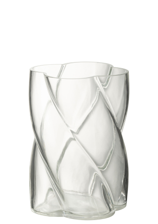 SALE % - Vază, Swirly Sticlă, Transparenta S, L 13.5| W 13.5| H 19 cm