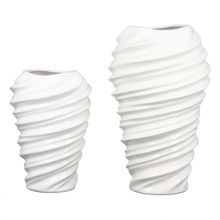 Vaza Twist portelan, alb , glazurat , 20 cm [1]