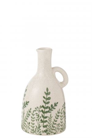 VAZE SI GHIVECE - Vază, Urcior Gresie Verde/Alb, L 16| W 15| H 28 cm