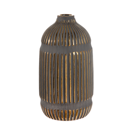 Vaza, "Valencia", cu dungi, ceramica, gri, PU 3, H 23 cm, A. 14 cm [2]
