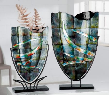 SALE % - Vaza Varosia, Sticla, Multicolor, 35x58x10 cm