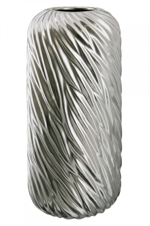 SALE % - Vaza Wave, Ceramica, Argintiu, 14x14x30 cm