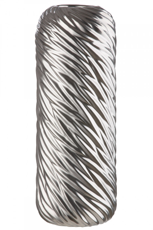 SALE % - Vaza Wave, Ceramica, Argintiu, 15x15x40 cm