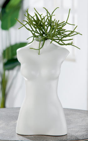 SALE % - Vaza White Lady, Ceramica, Alb, 14x25x10.5 cm