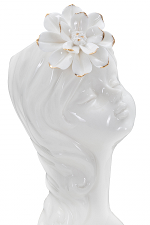 Vaza Young Lady, Portelan, Alb/Auriu, 24.7x10.5x10 cm [3]