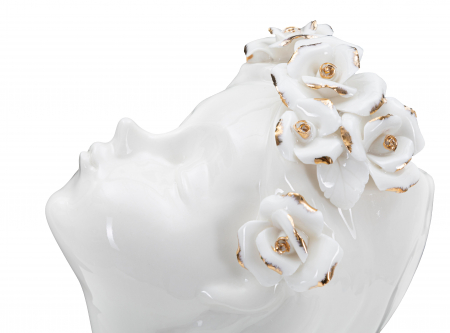 Vaza Young Lady Roses, Portelan, Alb/Auriu, 26x10x14 cm [1]