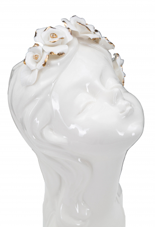 Vaza Young Lady Roses, Portelan, Alb/Auriu, 26x10x14 cm [3]