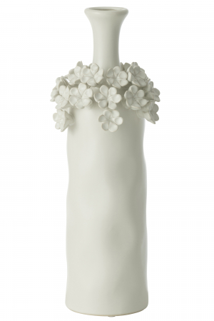 Vaze si boluri - Vaza ceramica, floare yucca, alb, L | L 15X l 15X H 40 cm