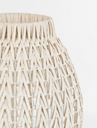 Veioza ATLAS, rattan, alb, 24x36cm [1]