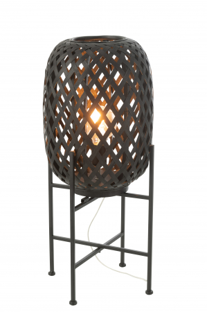 Veioza Bamboo, Lemn, Negru, 32x32x70 cm [1]