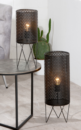 SALE % - Veioza Cage, Metal, Negru, 60x17 cm