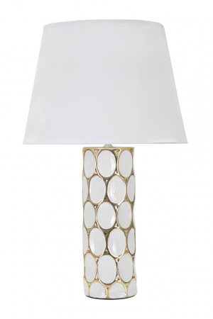 Veioza Carv, Ceramica/Fier, Alb/Auriu, 56x34.5x34.5 cm [1]