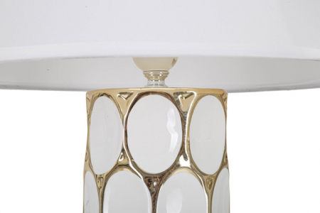 Veioza Carv, Ceramica/Fier, Alb/Auriu, 56x34.5x34.5 cm [2]