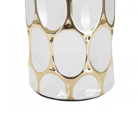 Veioza Carv, Ceramica/Fier, Alb/Auriu, 56x34.5x34.5 cm [4]