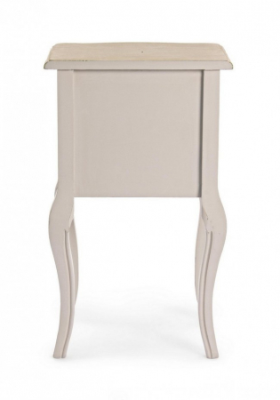 Noptiera cu 2 sertare Clarisse, Lemn, Alb, 40x30x67 cm [3]