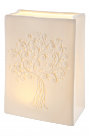 Veioza cu LED Tree, Portelan, Alb, 12.5x16.5x6 cm [2]