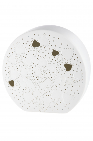 Veioza Disc Leaf, Portelan, Alb, 12x28x12 cm [2]