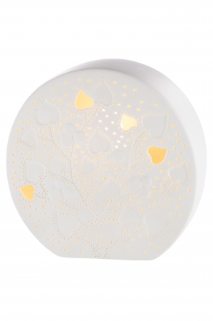 Veioza Disc Leaf, Portelan, Alb, 12x28x12 cm [1]
