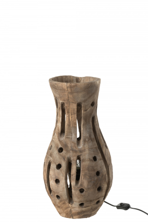 ILUMINAT - Veioza Elisabeth, Lemn, Natural, 26.5x26.5x48 cm