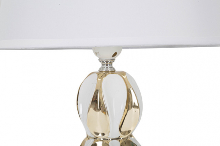 Veioza Glam Balls, Ceramica/Fier, Alb/Auriu, 46x28x28 cm [2]